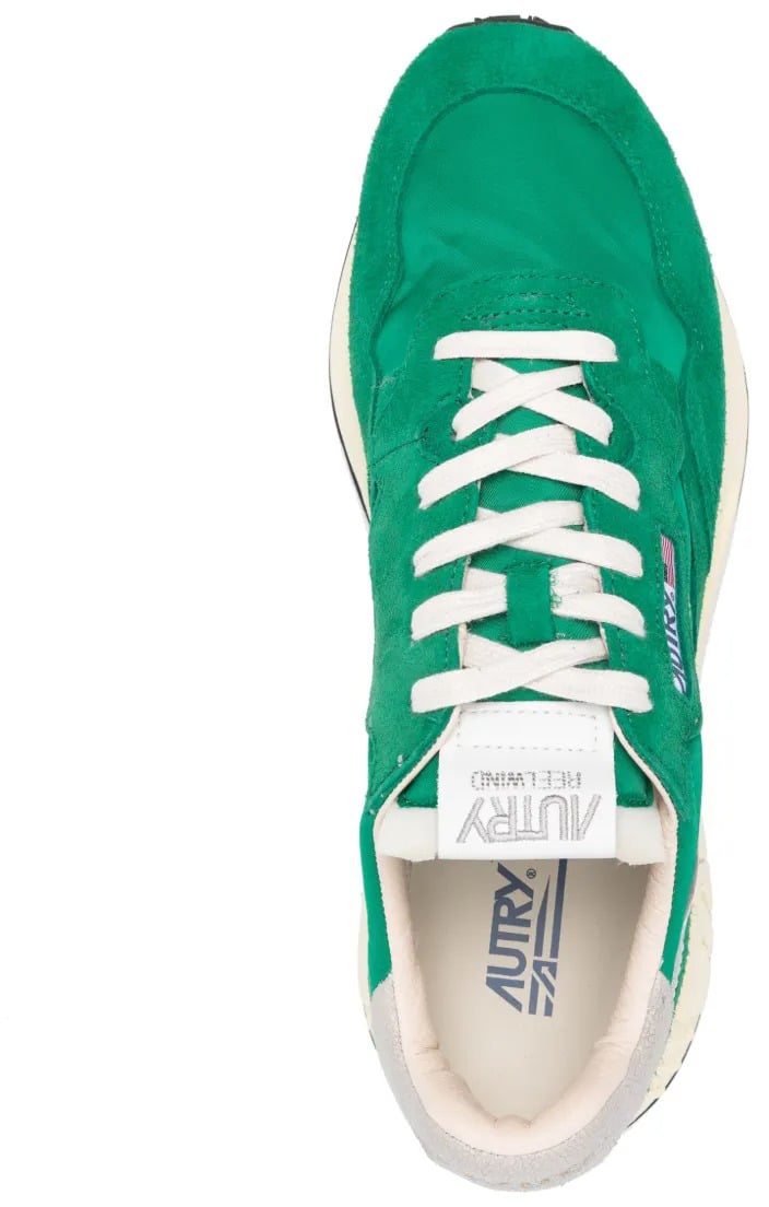 Autry baskets reelwind low en nylon et daim vert 2 Groen