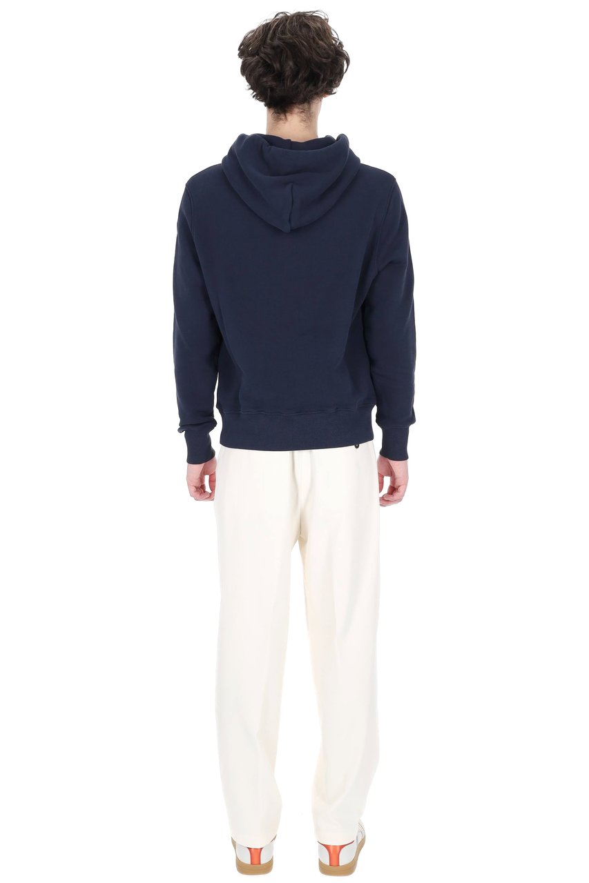 Autry Blue Cotton Hooded Sweatshirt Blauw