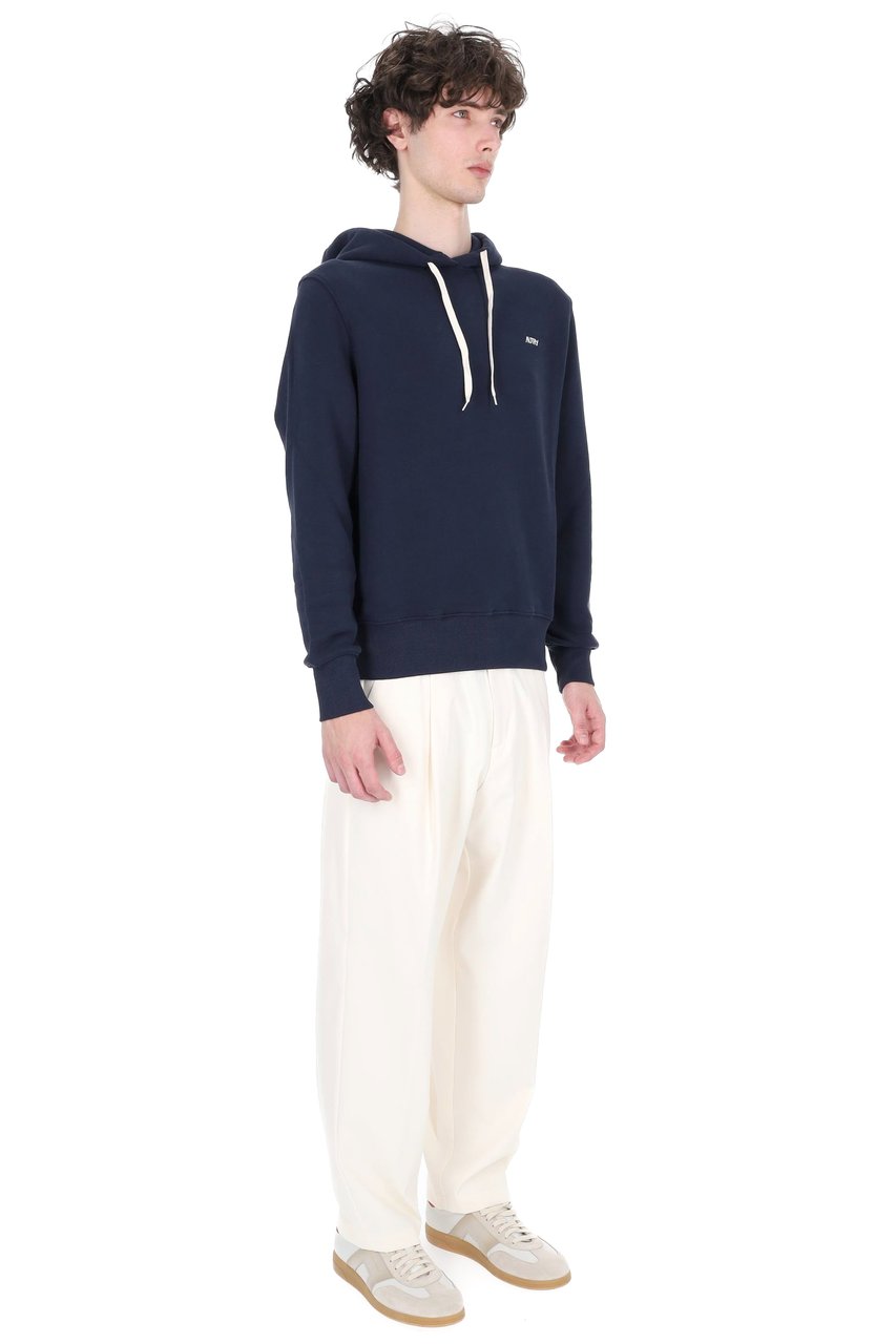 Autry Blue Cotton Hooded Sweatshirt Blauw