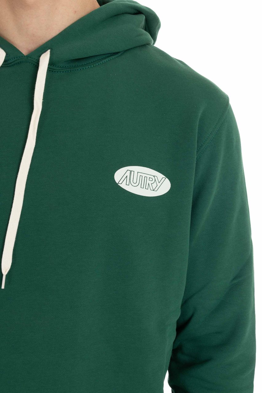 Autry Cotton Hoodie with Logo Groen
