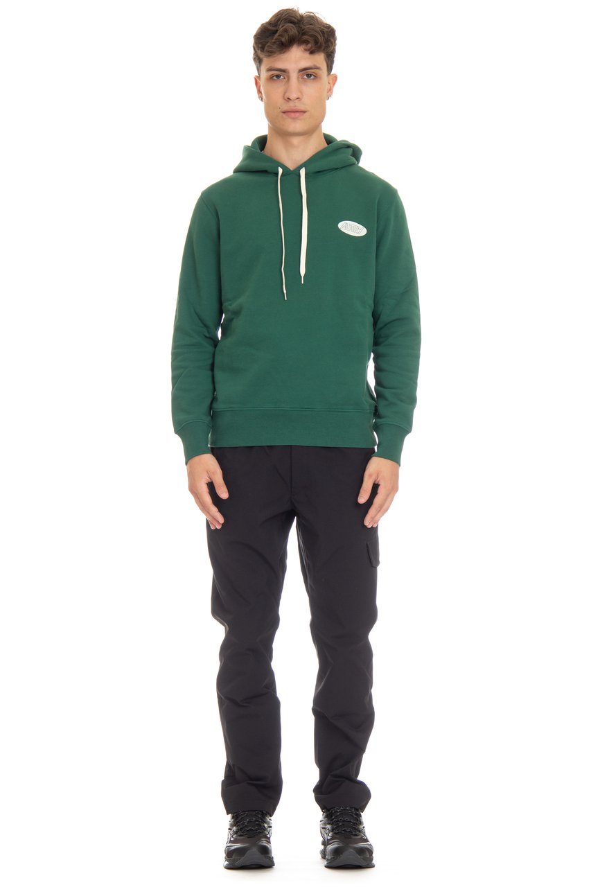 Autry Cotton Hoodie with Logo Groen