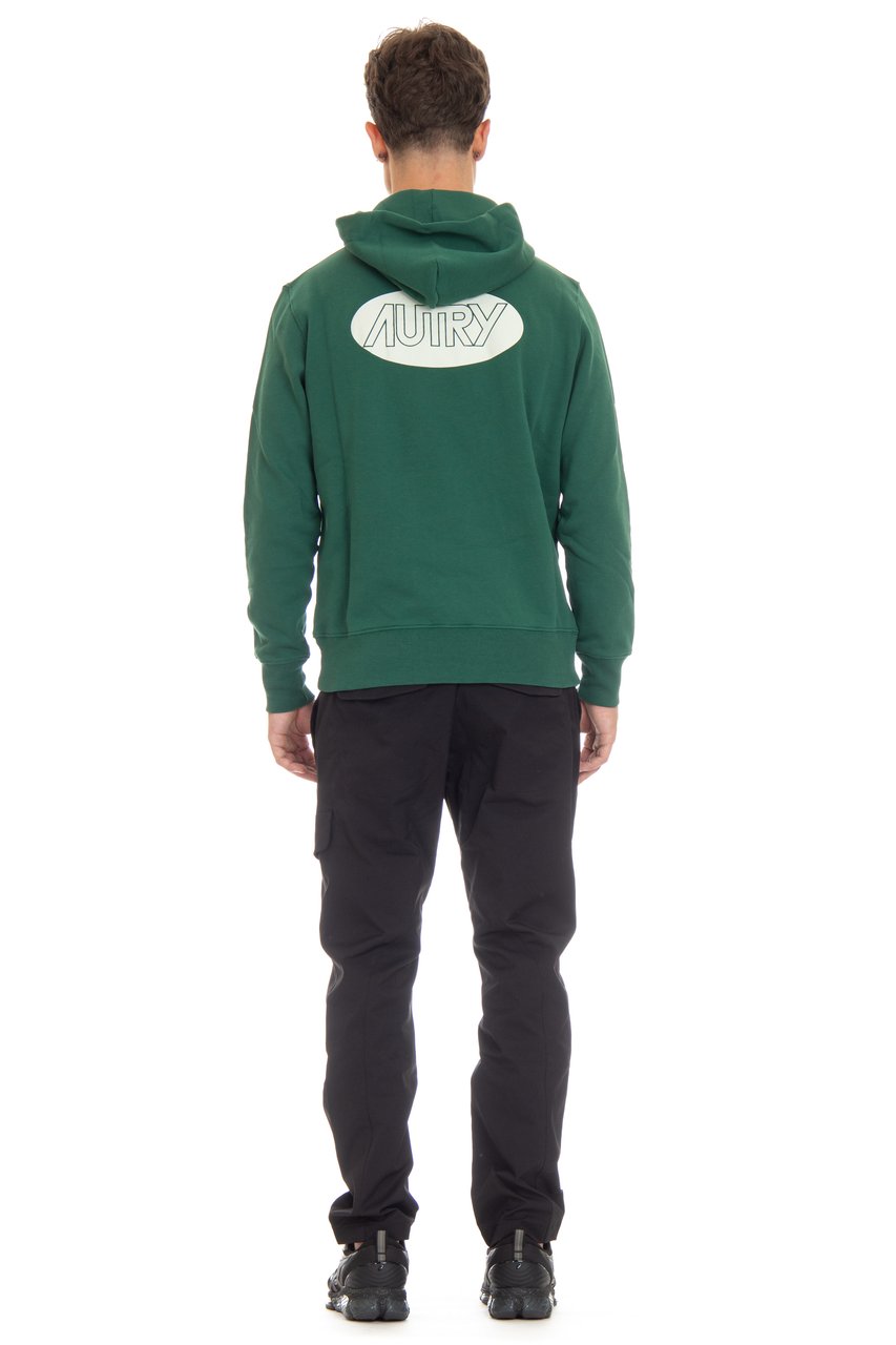 Autry Cotton Hoodie with Logo Groen