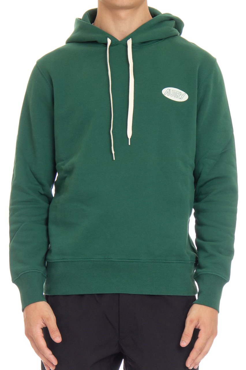 Autry Cotton Hoodie with Logo Groen