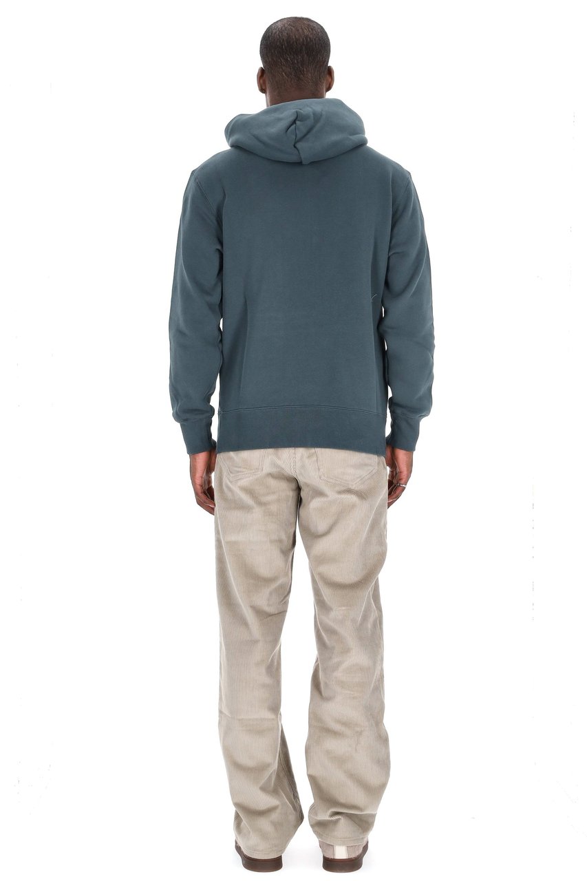 Autry Muted Blue-Green Hooded Sweatshirt with Embroidered Logo Grijs