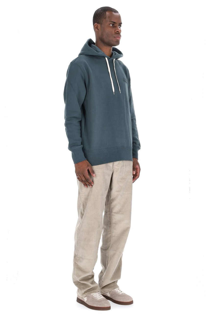 Autry Muted Blue-Green Hooded Sweatshirt with Embroidered Logo Grijs