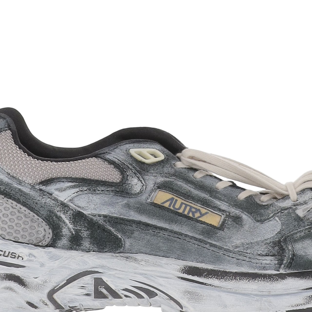 Autry Vintage-Inspired Grey Sneakers with Front Lacing and Logo Detailing Grijs