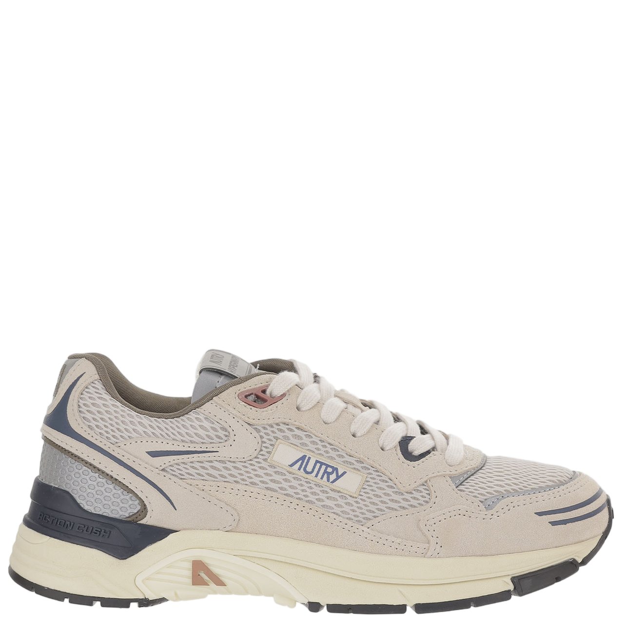 Autry Multi-Material Sneakers With Round Mesh Toe And Logo Accents Neutraal