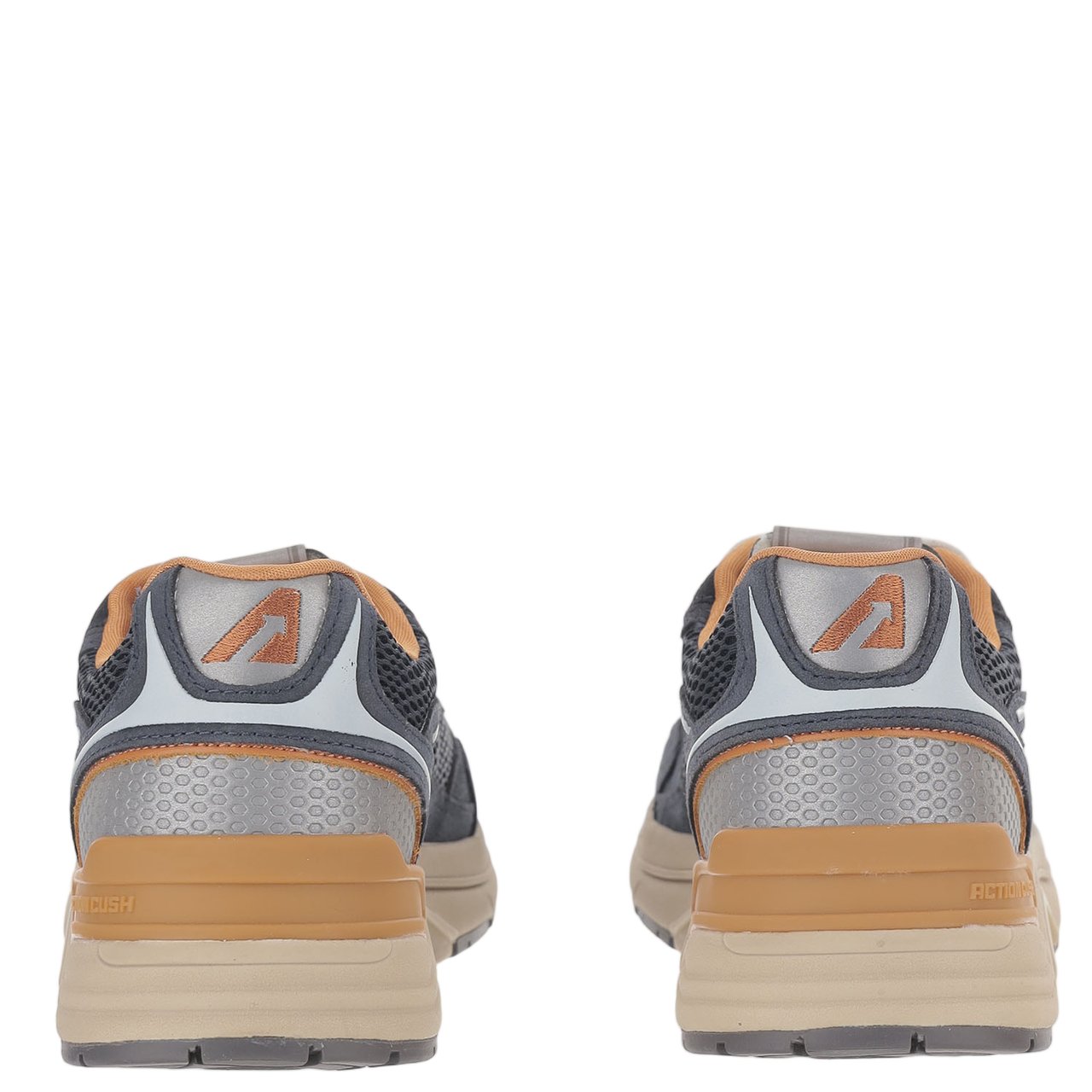 Autry Multi-Material Front Lacing Sneakers With Cushioned Sole Blauw