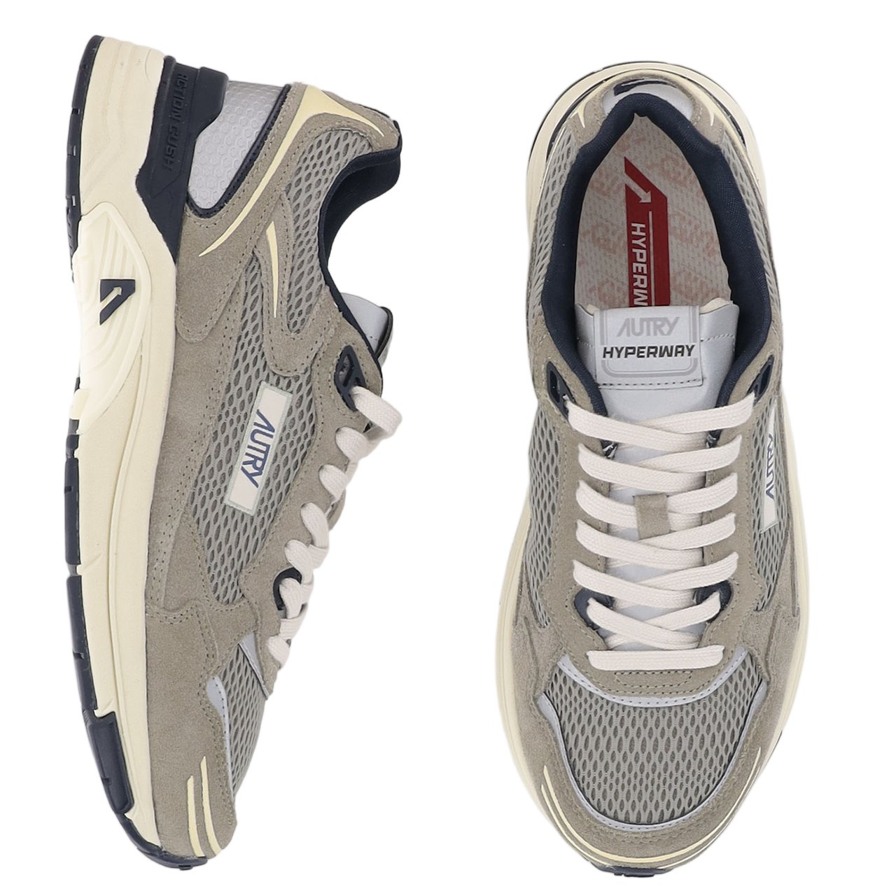 Autry Suede Mesh Terry Lacing Sneakers Grijs