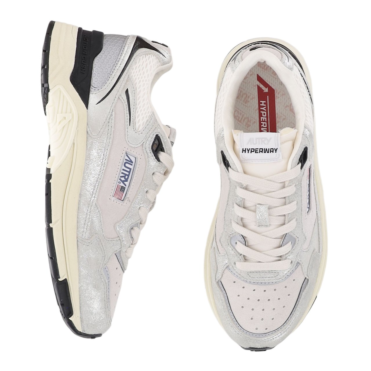 Autry Suede Mesh Terry Lacing Sneakers Wit