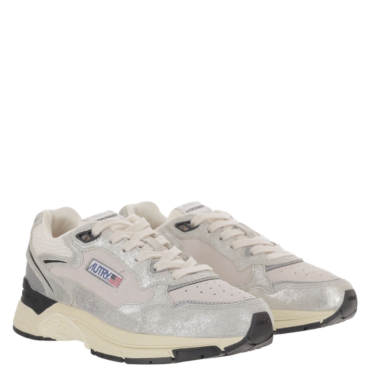 Autry Suede Mesh Terry Lacing Sneakers Wit