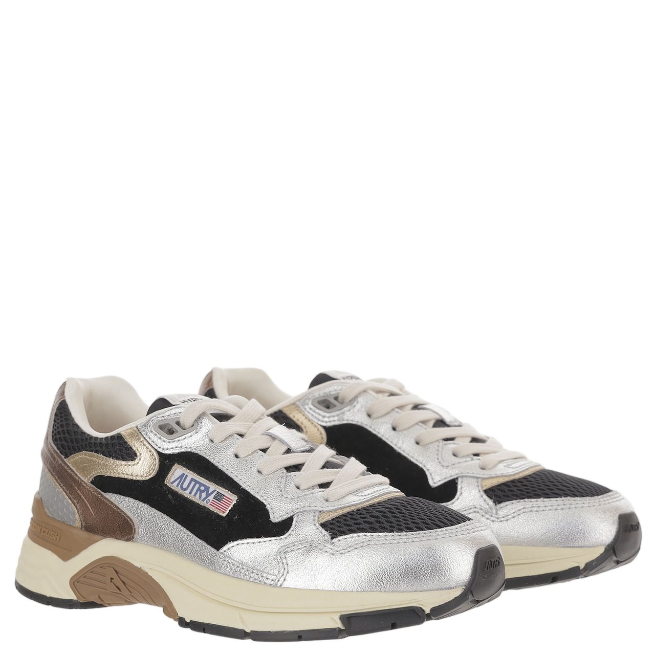 Autry Suede Mesh Terry Lacing Sneakers Grijs