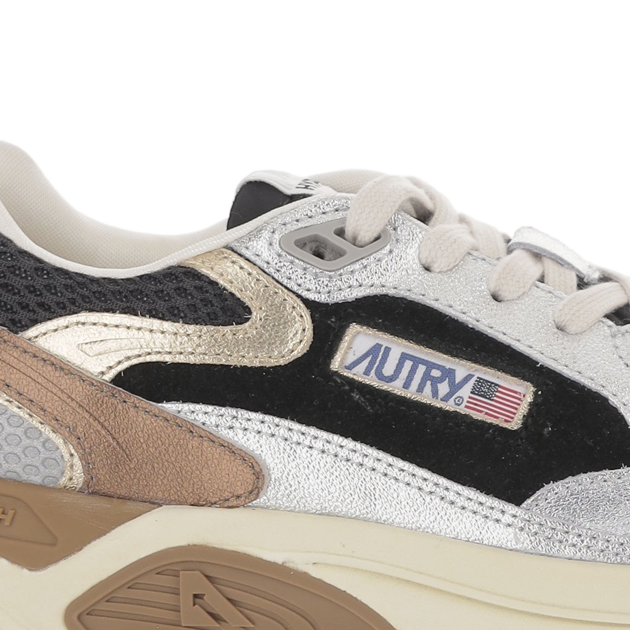 Autry Suede Mesh Terry Lacing Sneakers Grijs