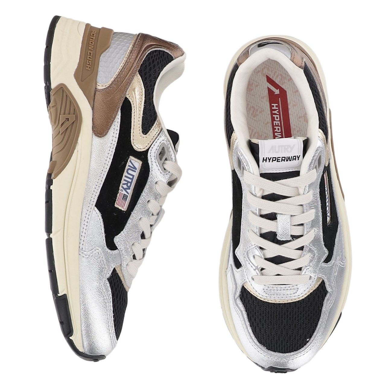 Autry Suede Mesh Terry Lacing Sneakers Grijs