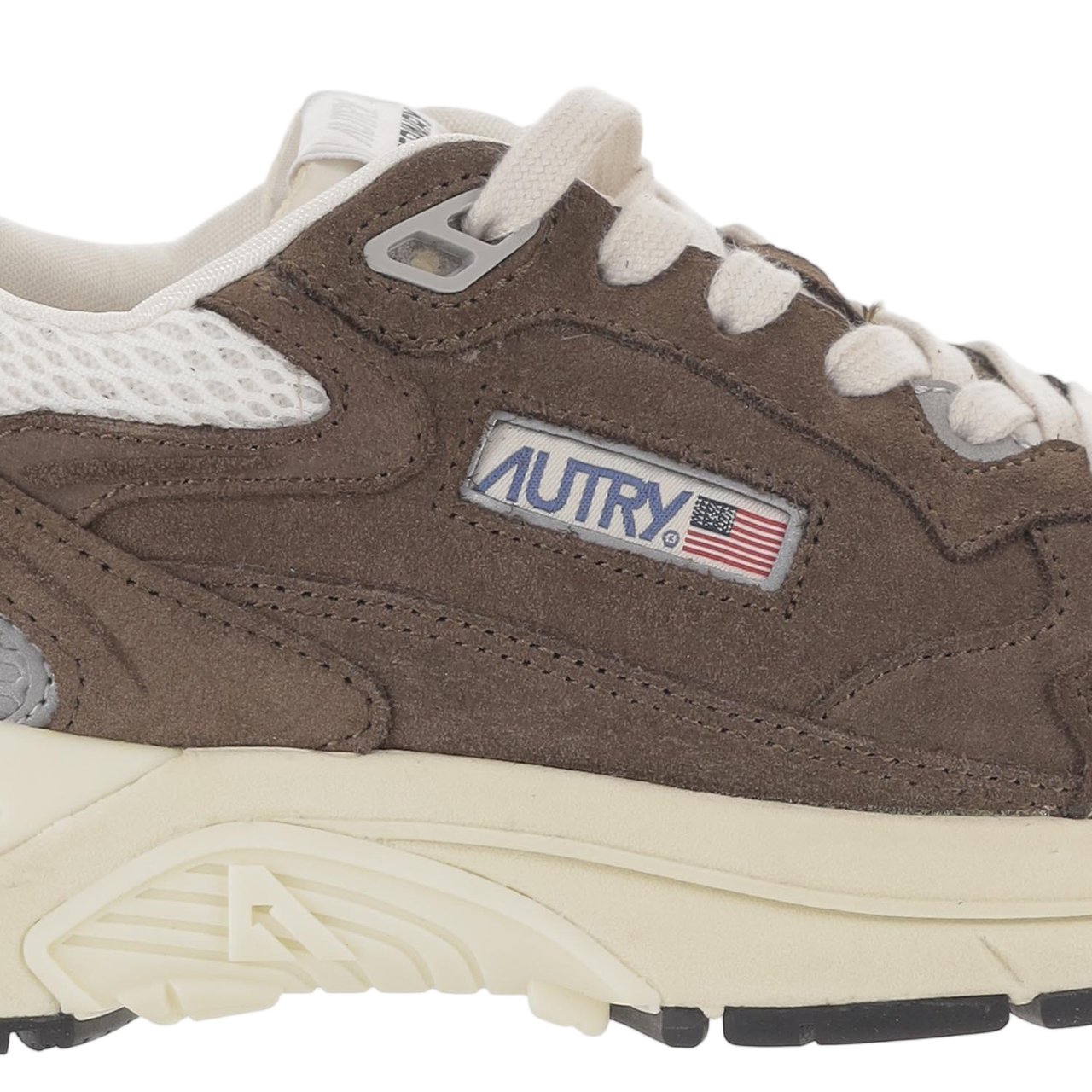 Autry Brown Suede Mesh Terry Sneakers Bruin