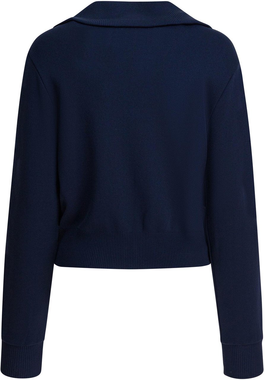 Autry Viscose blend zippered sweatshirt Blauw