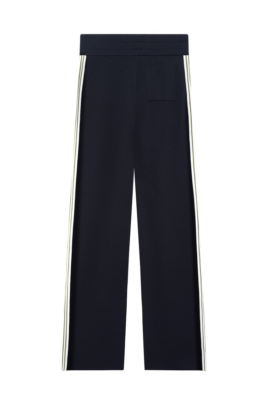 Autry Blue Viscose-Nylon Band Details Sweatpants Zwart
