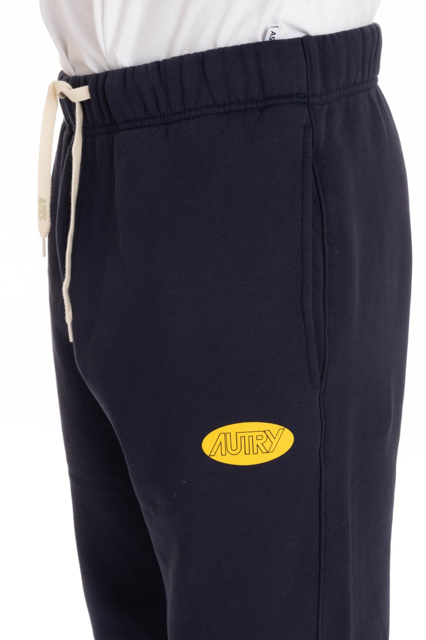 Autry Relaxed-Fit Cotton-Fleece Sweatpants Blauw
