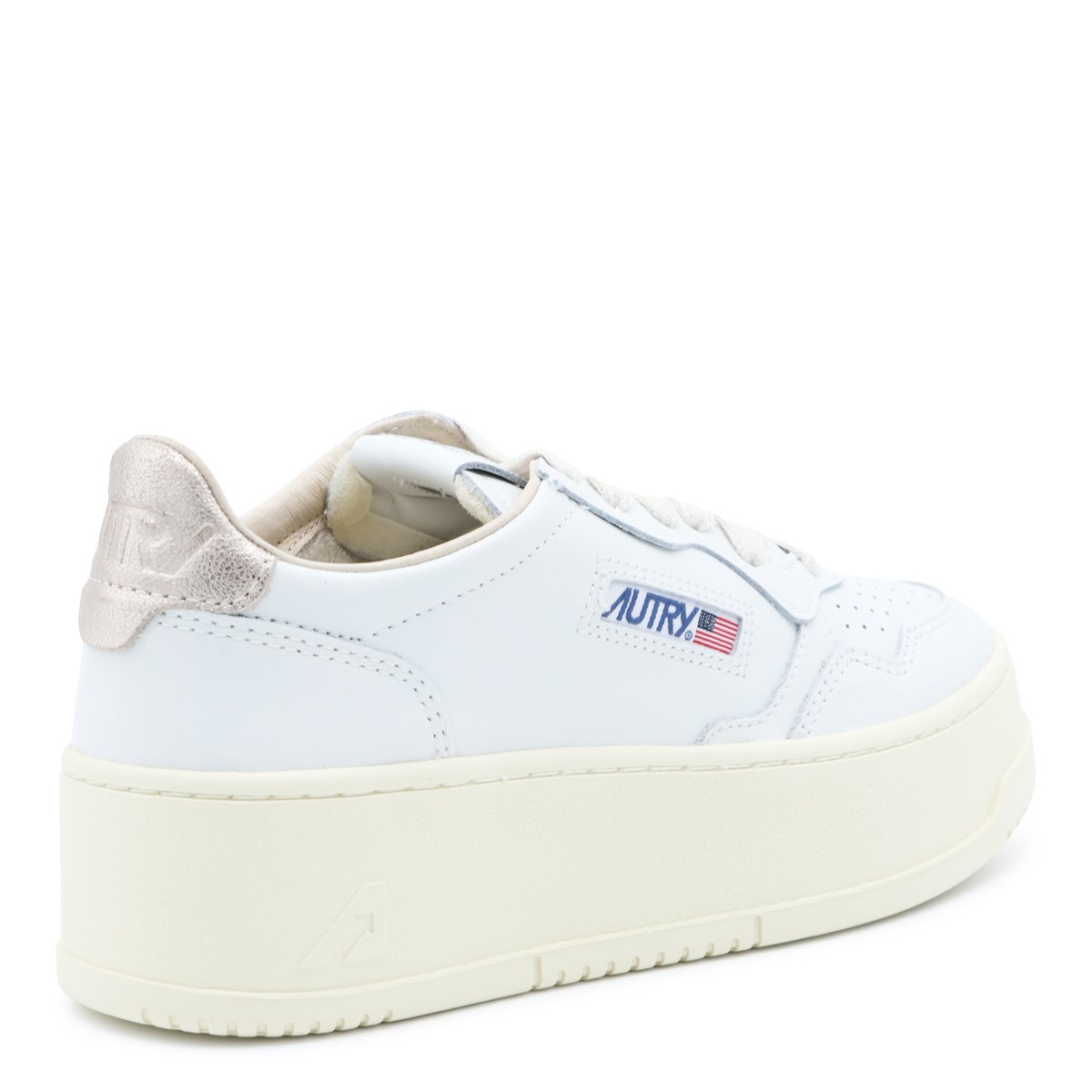 Autry Low-Top Platform Sneakers With Perforated Detailing And Metallic Accents Wit