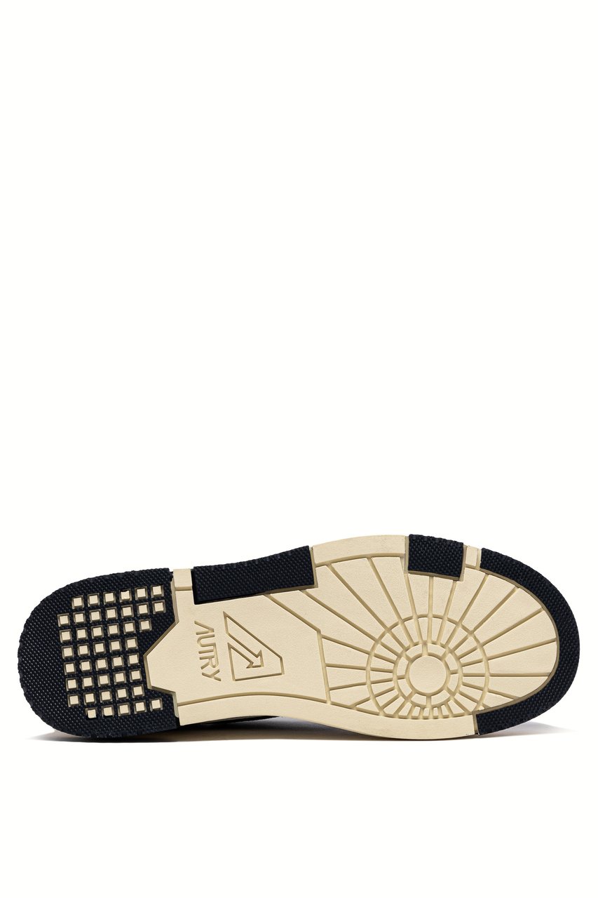 Autry Low-Top Sneakers with Textured Panels and Blue Accents Wit