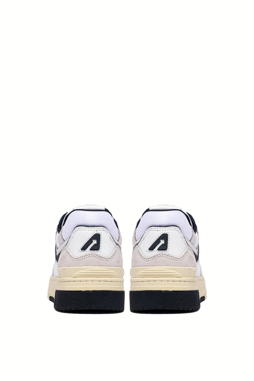 Autry Low-Top Sneakers with Textured Panels and Blue Accents Wit