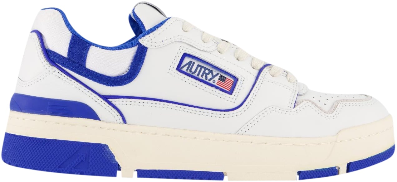 Autry Heren CLC Low Sneaker Wit/Blauw Wit