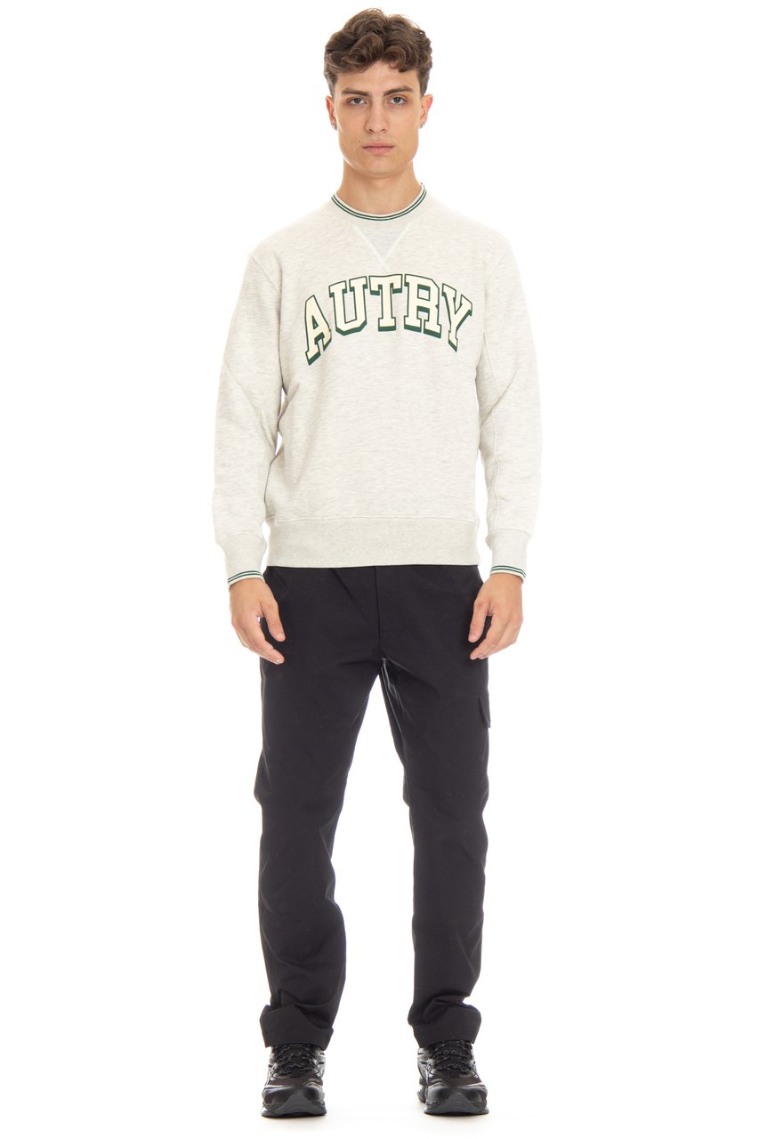 Autry Cotton Crewneck Sweatshirt with Logo Wit