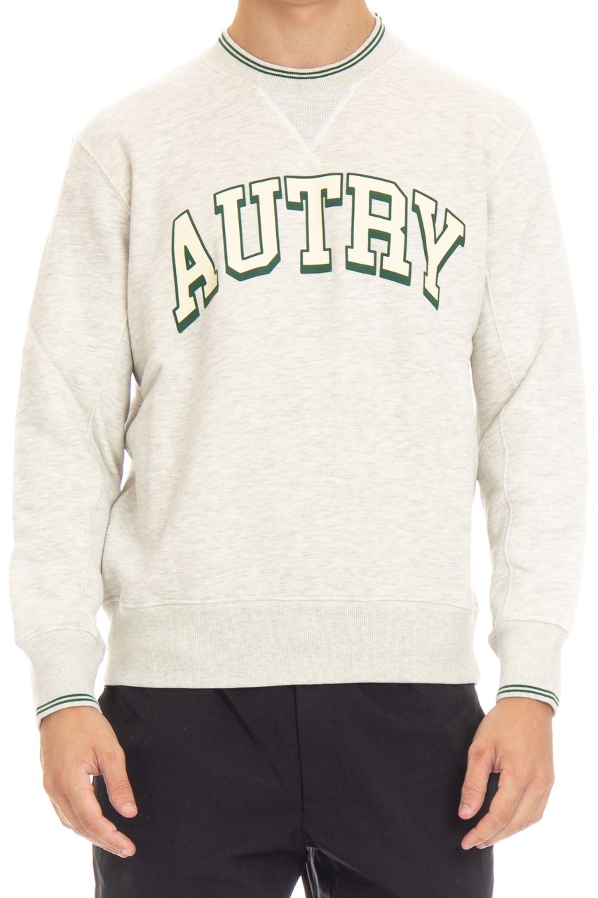 Autry Cotton Crewneck Sweatshirt with Logo Wit