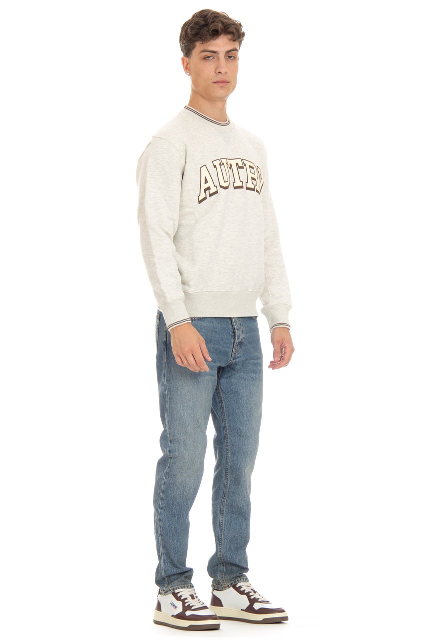 Autry Cotton Crewneck Sweatshirt with Logo Grijs