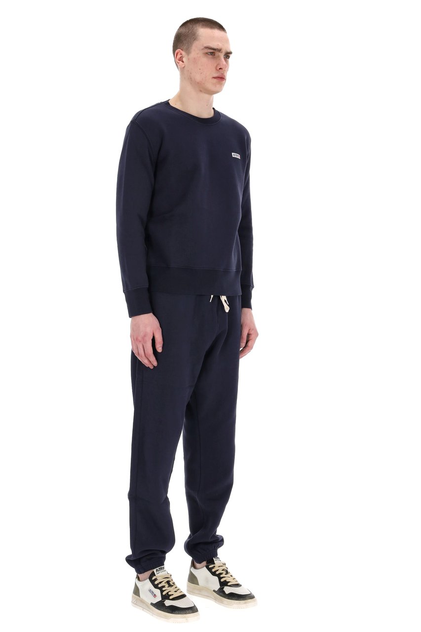 Autry Cotton Crewneck Sweatshirt with Logo Zwart