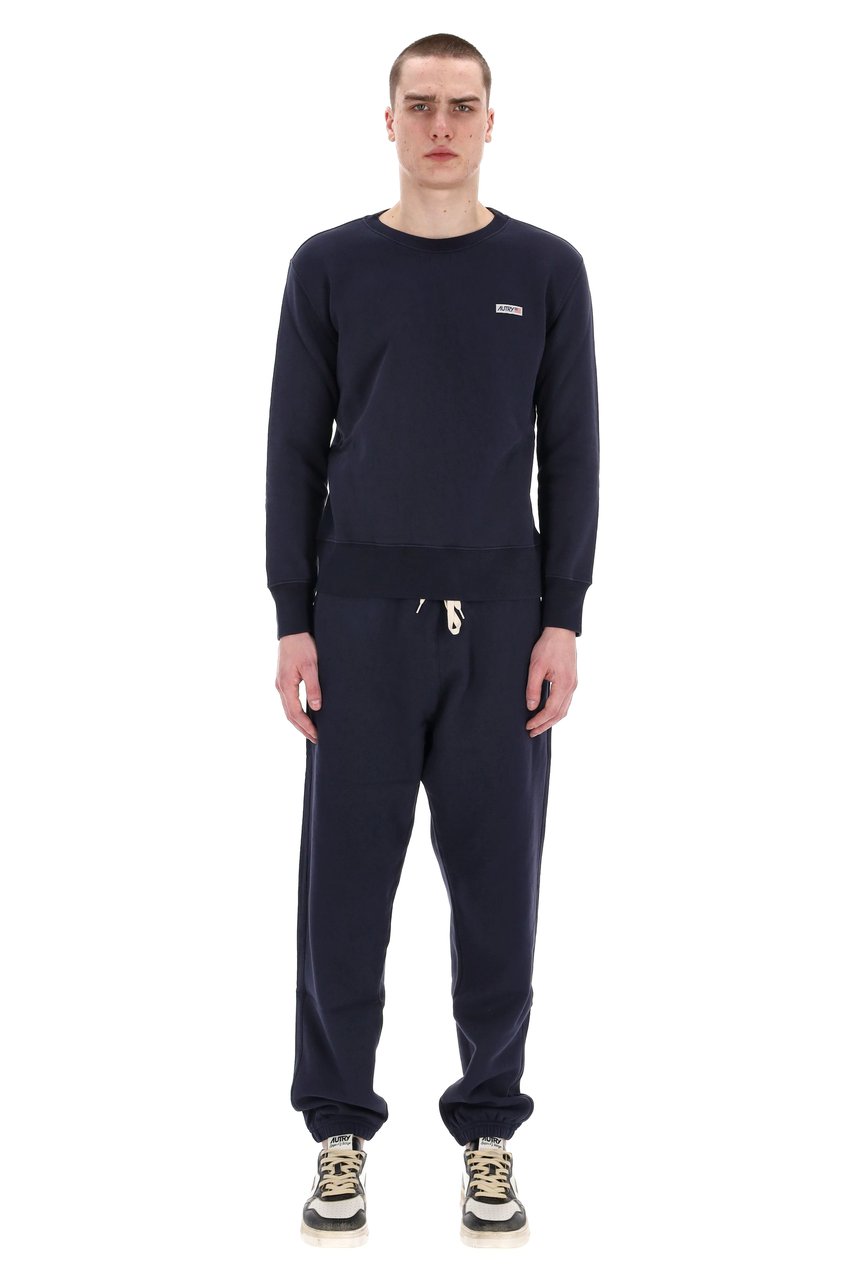Autry Cotton Crewneck Sweatshirt with Logo Zwart
