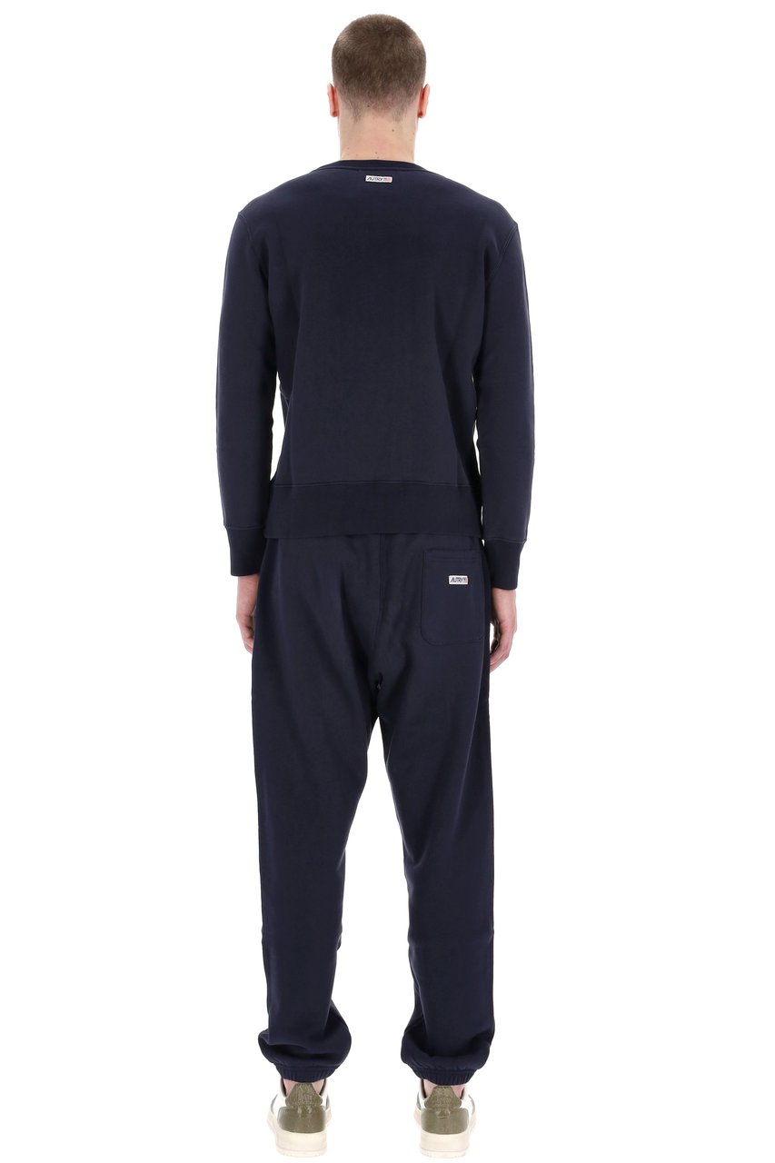 Autry Cotton Crewneck Sweatshirt with Logo Zwart
