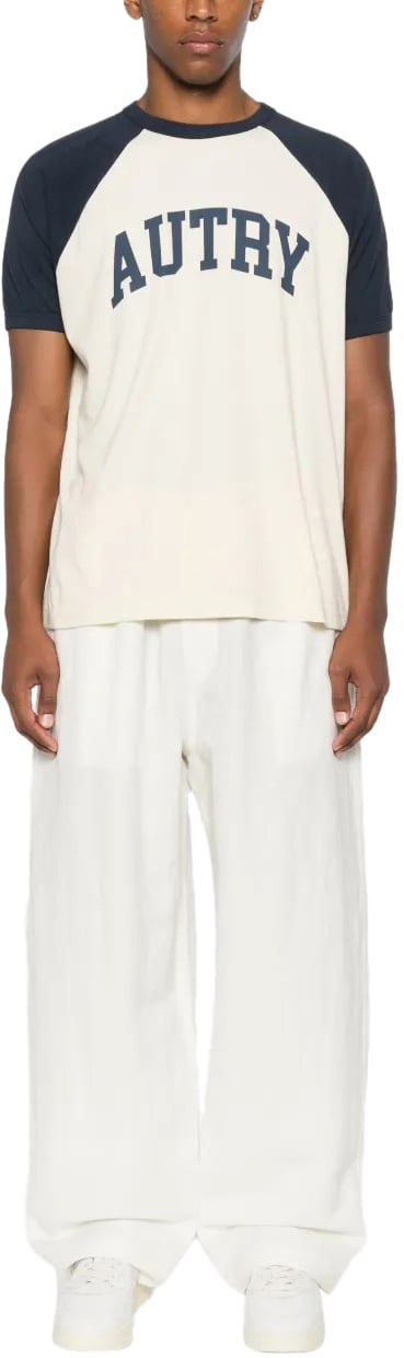 Autry t shirt en coton a logo imprime 3 Beige