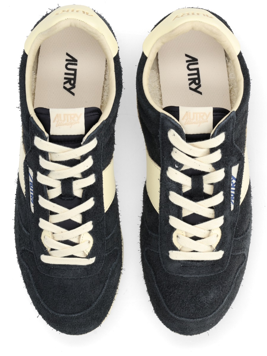 Autry Windspin Retro Black Suede Sneakers Zwart