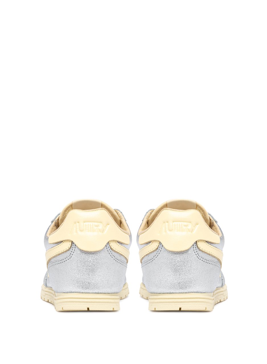 Autry Laminated Low-Top Sneakers with Contrasting Leather Accents Wit