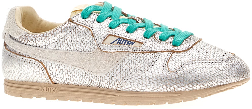 Autry Silver leather Windspin sneakers Zilver