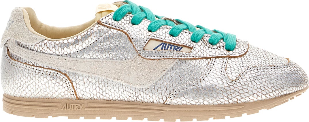 Autry Silver leather Windspin sneakers Zilver