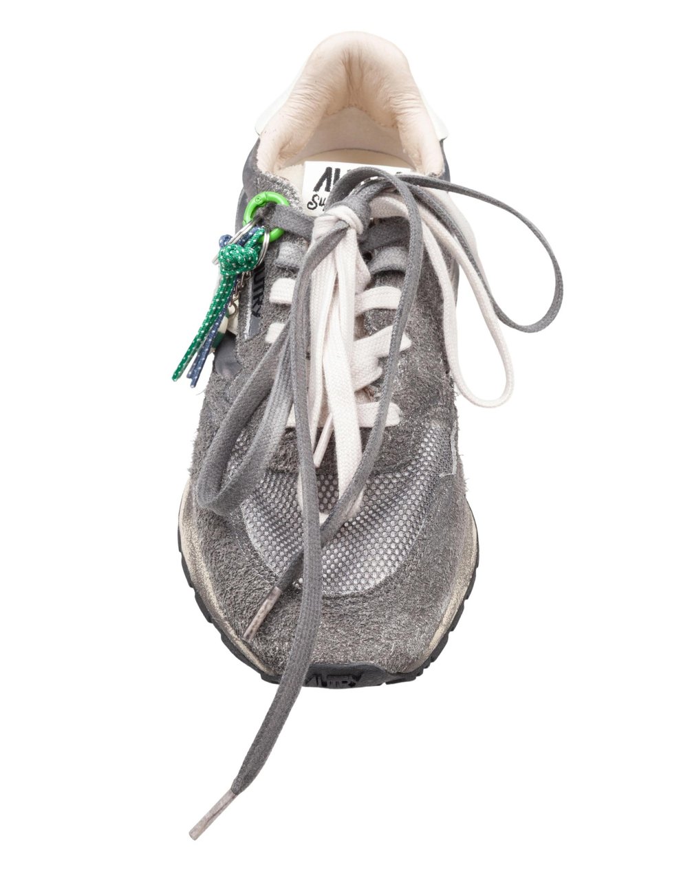 Autry Autry reelwind super vintage nylon and suede sneakers in black and white Wit