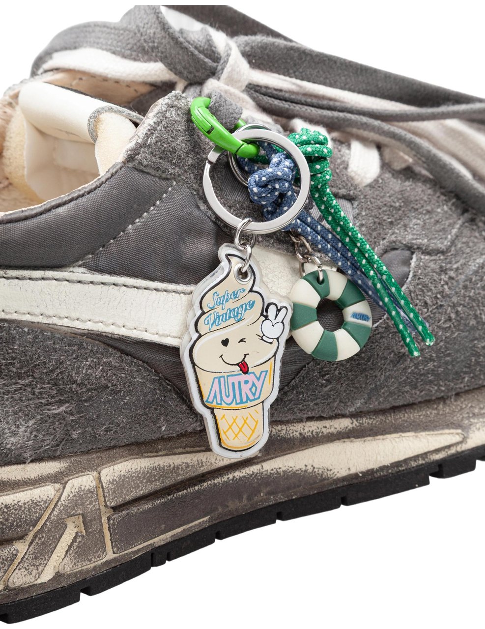 Autry Autry reelwind super vintage nylon and suede sneakers in black and white Wit