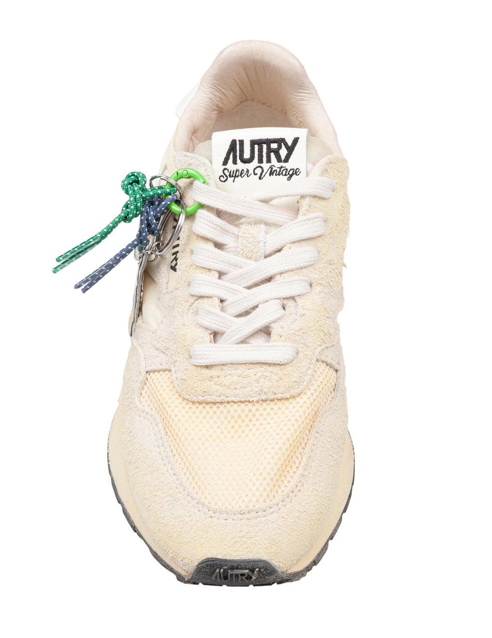 Autry Autry reelwind super vintage nylon and suede sneakers in ecru and white Wit