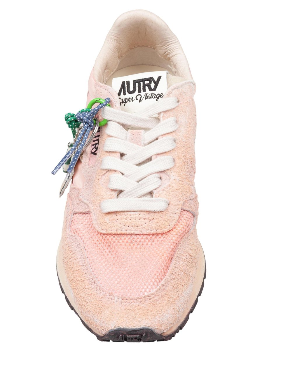 Autry Autry reelwind super vintage nylon and suede sneakers in pink and white Rood