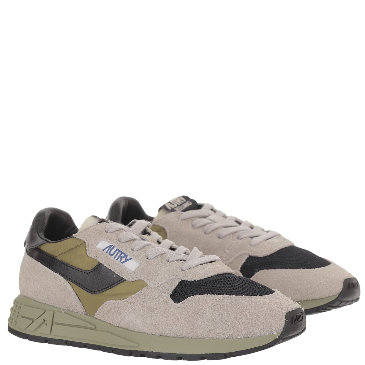 Autry Leather Nylon Mesh Running Sneakers Grijs