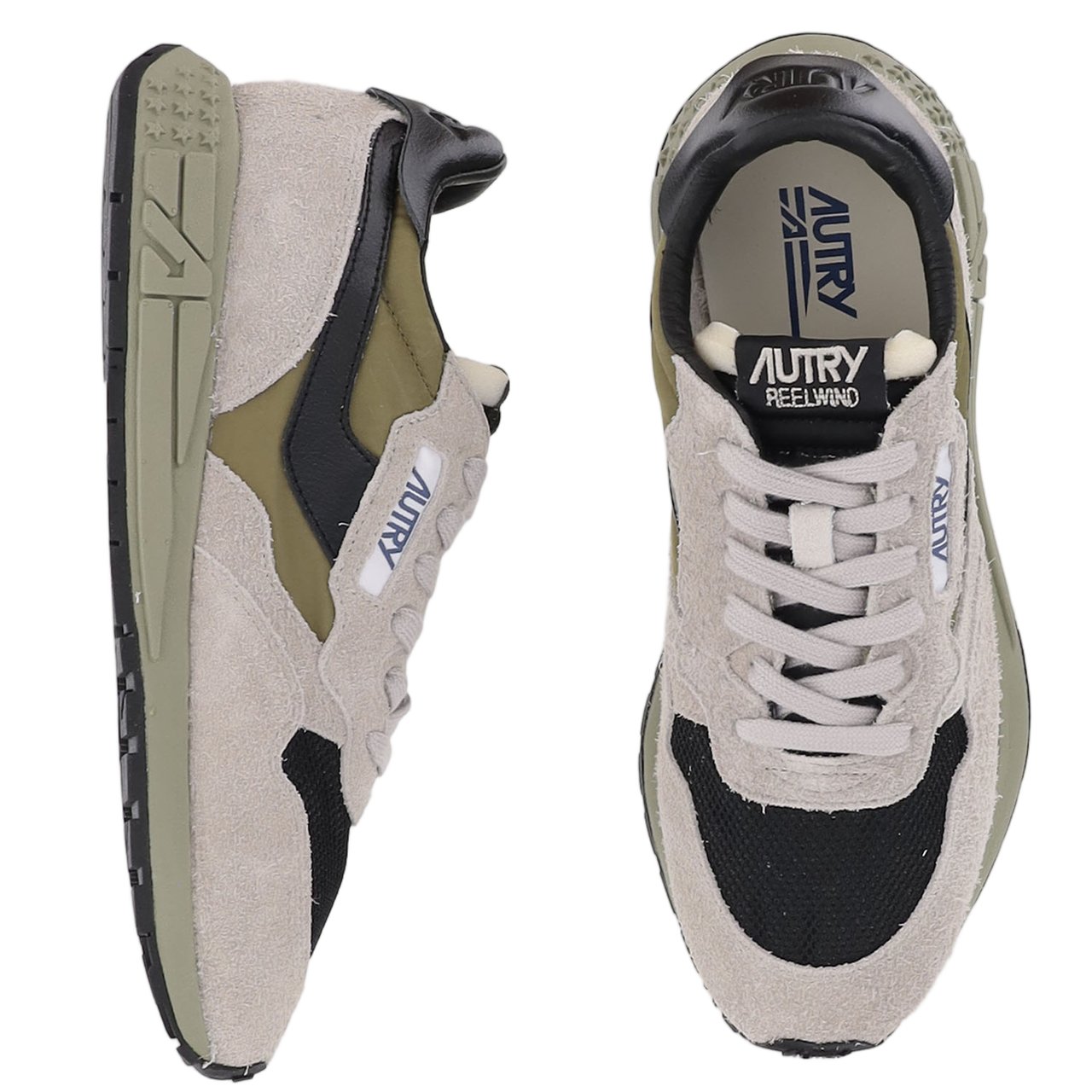 Autry Leather Nylon Mesh Running Sneakers Grijs