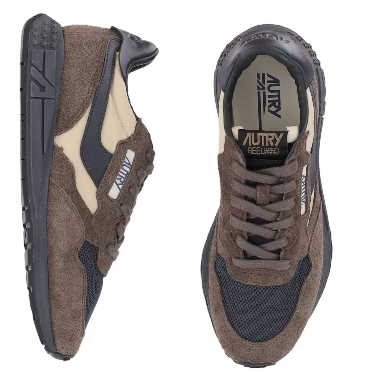 Autry Leather Nylon Mesh Running Sneakers Grijs