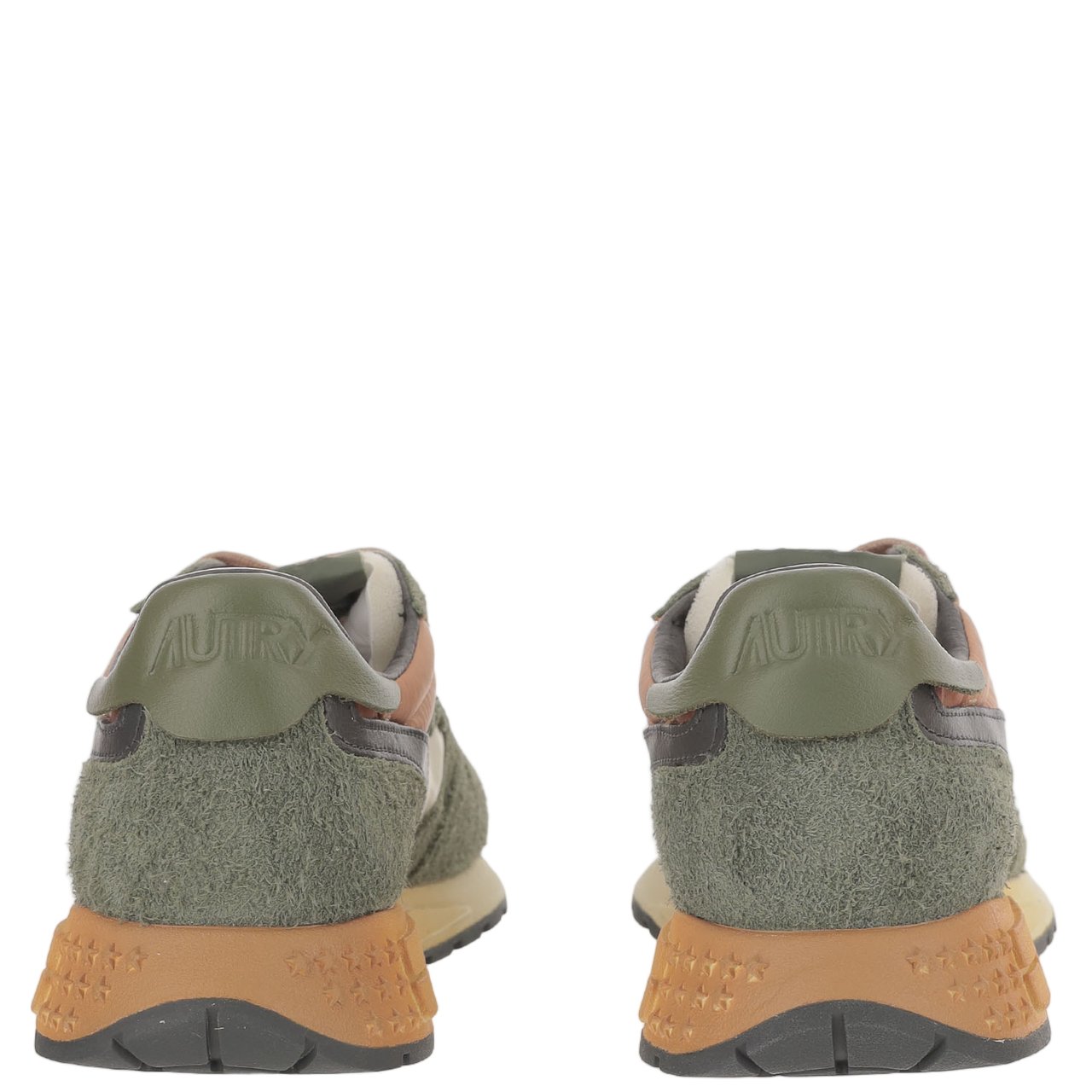 Autry Round Toe Sneakers With Contrast Padded Heel Groen