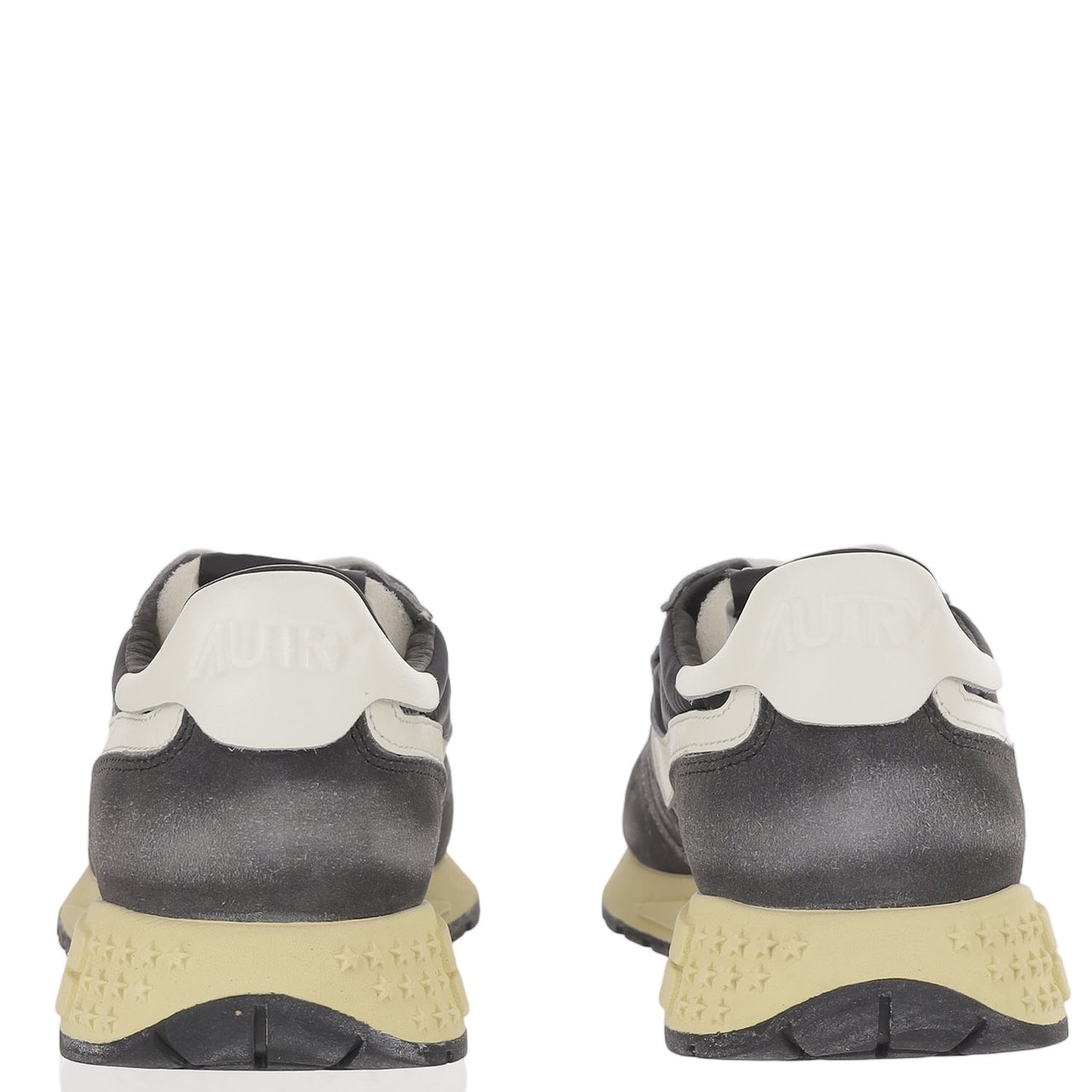 Autry Leather And Mesh Sneakers With Vintage Touch Grijs