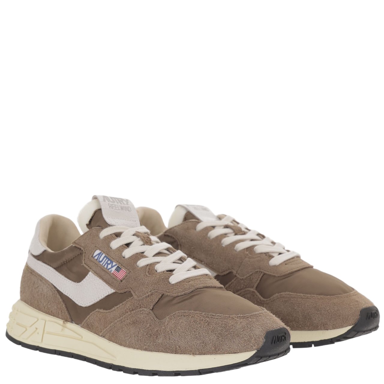 Autry Leather Blend Sneakers With Round Toe Bruin