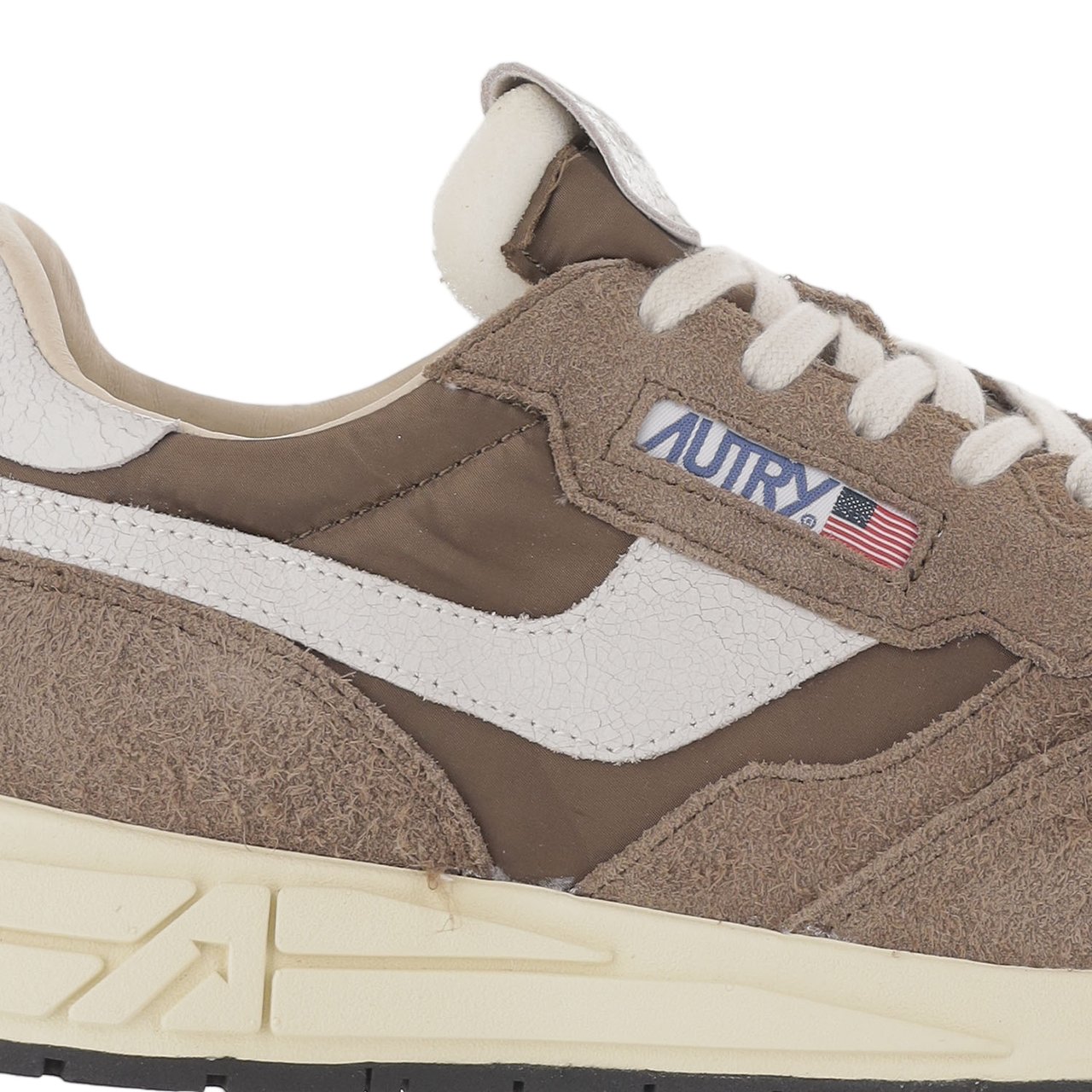 Autry Leather Blend Sneakers With Round Toe Bruin