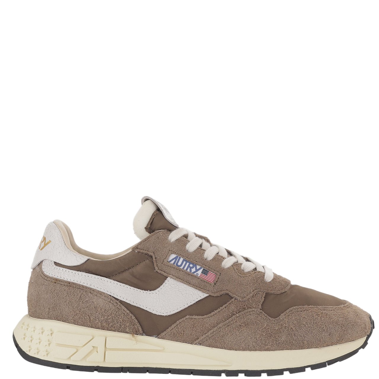 Autry Leather Blend Sneakers With Round Toe Bruin