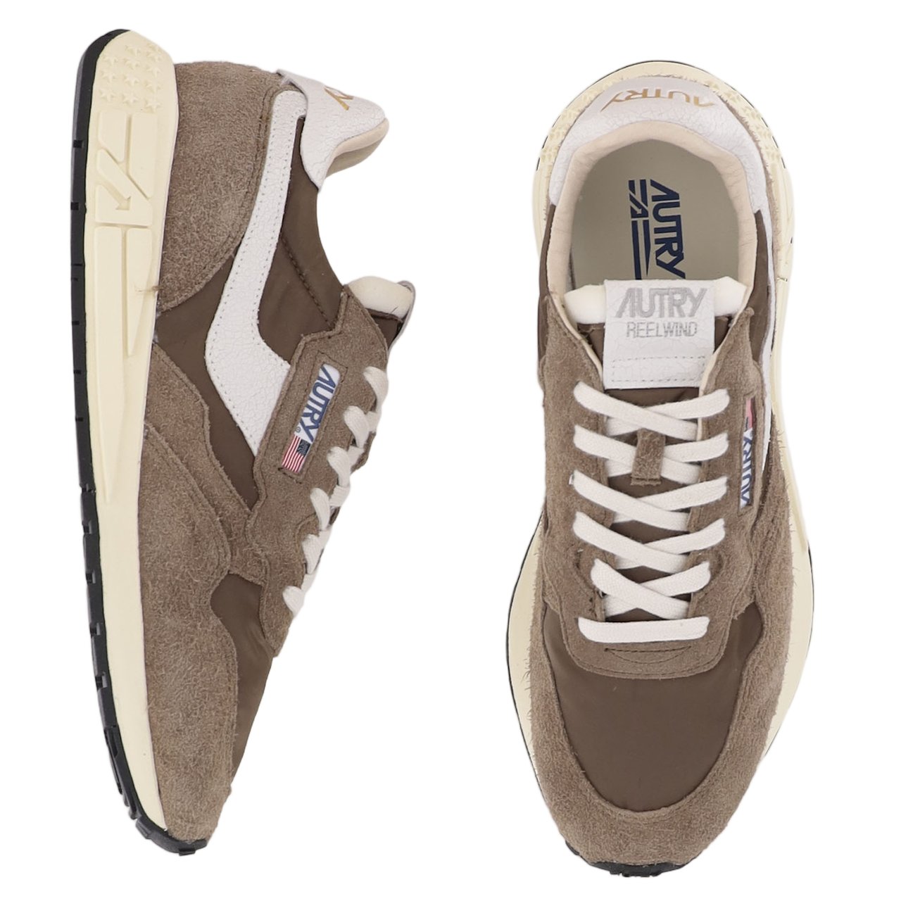 Autry Leather Blend Sneakers With Round Toe Bruin